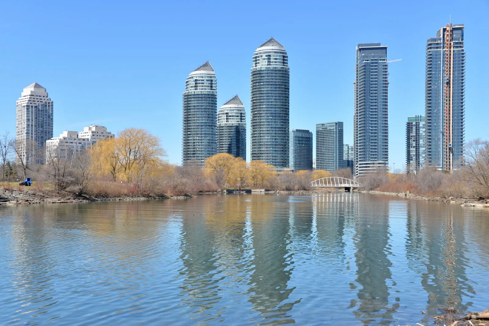 Humber Bay Park East waterfront and Etobicoke skyline